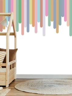 Pastel Cascade White | Mural