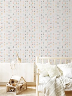 Feathered Paths Soft Linen | Wallpaper
