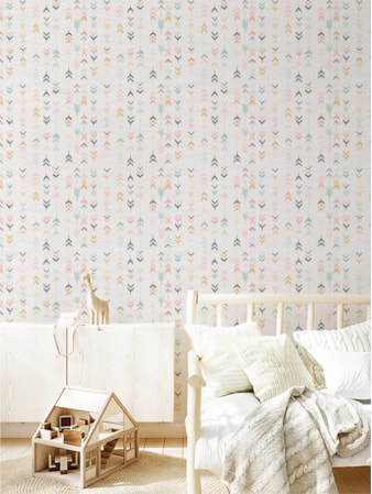 Feathered Paths Soft Linen | Wallpaper